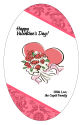 Happy Valentines Day Valentine Day Oval Labels 2.25x3.5